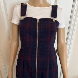Plaid Overall Dress